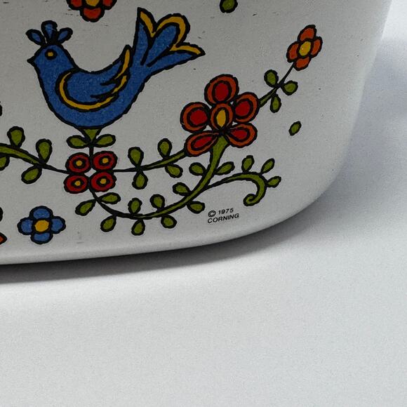 Vintage Corning Ware Country Festival 4 Quart Casserole 1975 A-84-B w PYREX Lid - Picture 8 of 10